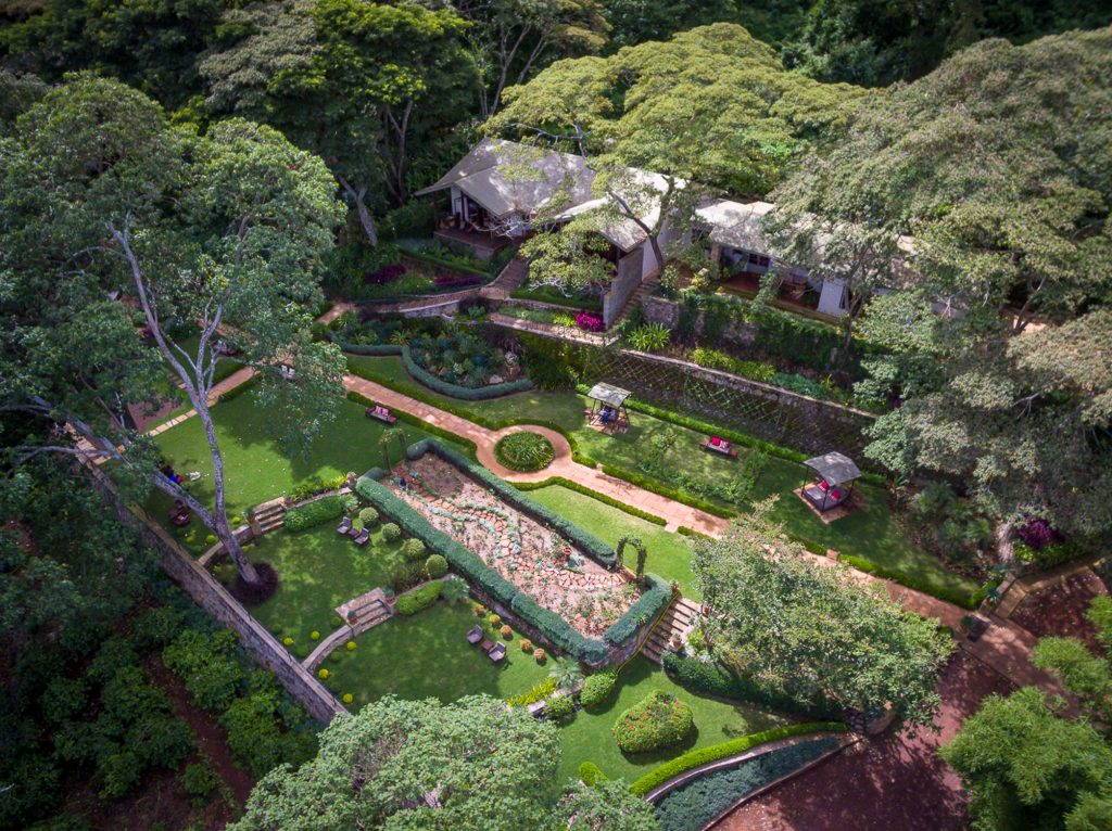 Gibbs Farm Bustani House from above