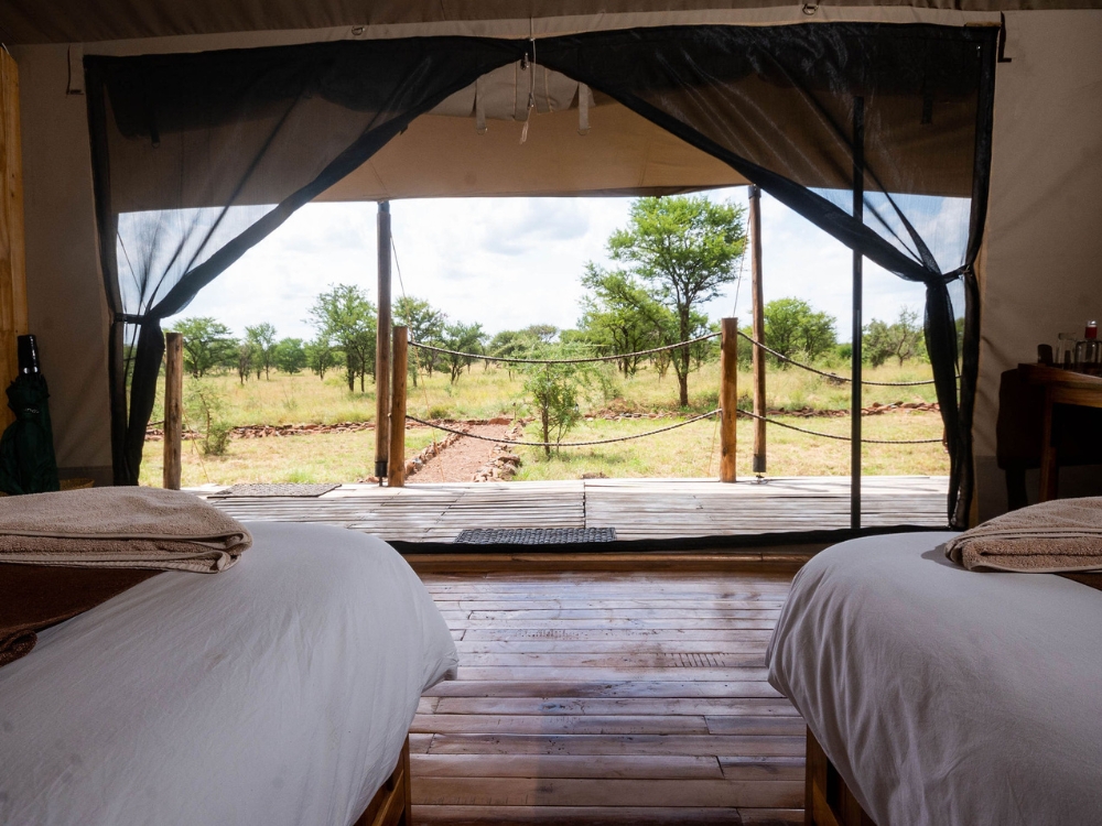 bedroom view Serengeti Kifaru Tented Lodge