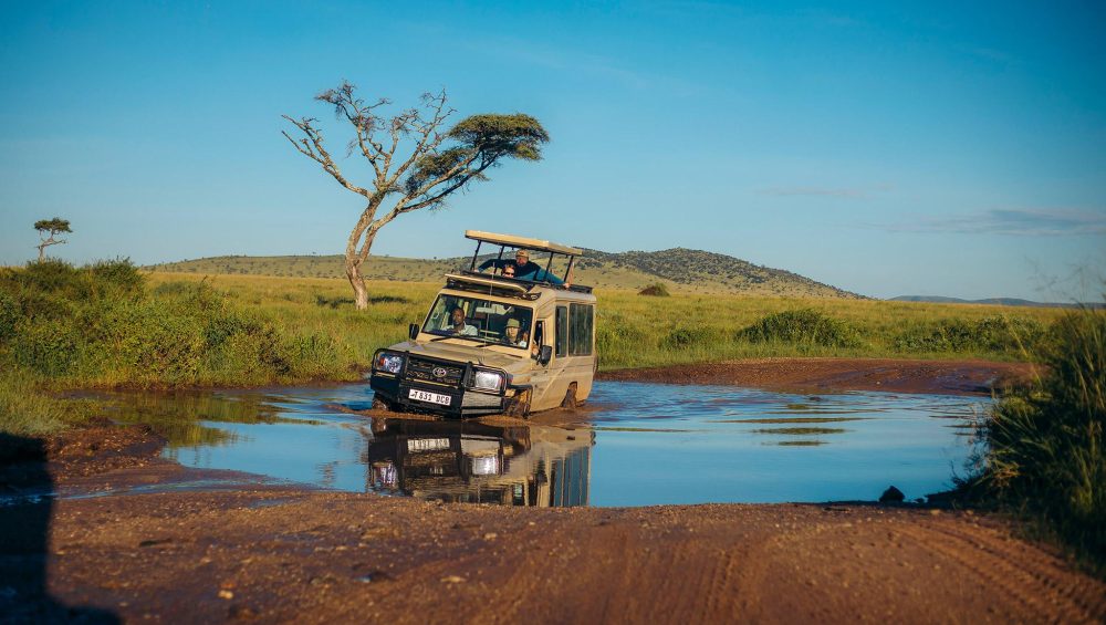 safari vehicle rainy